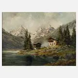 Wolfgang Heinz Unger, "Ulmensee am Fernpaß", Öl auf Leinwand um 1980