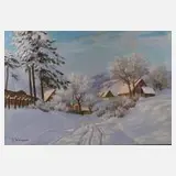 Paul Weimann, Winterlandschaft, Öl auf Leinwand