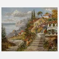 Prof. August Alexander Wendehals, Mediterrane Landschaft, Öl auf Leinwand