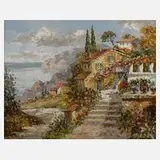 Prof. August Alexander Wendehals, Mediterrane Landschaft, Öl auf Leinwand