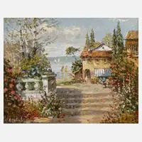 Prof. August Alexander Wendehals, Mediterrane Landschaft, Öl auf Leinwand