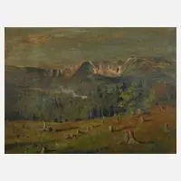 Blick auf Sniezne Kotly by Georg Wichmann, Öl auf Sperrholz, sold Nov 2020