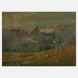 Georg Wichmann, Blick auf Sniezne Kotly, Öl auf Sperrholz