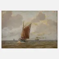 Georg Wolters, Segelschiff auf dem Meer, 1861, Öl auf Karton