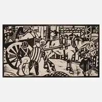 Erich Dieckmann, "Aus dem Ruhrgebiet", Holzschnitt auf Papier