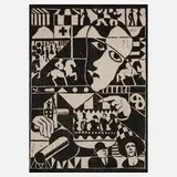 Erich Dieckmann, "Jahrmarkt", 1922, Linolschnitt