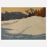 Engelbert Lap, "Wintertag", Farbholzschnitt