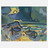 Ernst Mollenhauer, „Boote in Vordüne“, Farblithographie
