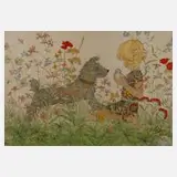 Bella Vichon, Spiel in der Wiese, Farblithographie