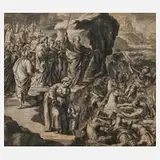 Lorenzo Peracini, Flucht aus Ägypten, Tuschezeichnung mit dezenter Quadrierung