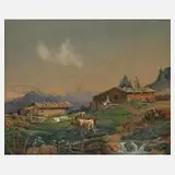 Prof. Johann Nepomuk Ender, Auf der Alm, Aquarell