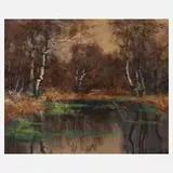 Elisabeth von Eicken, Am Waldsee, Aquarell und Deckfarben