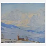 Ernst Schulte-Noelle, Winter in den Bergen, Ölpastell