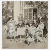 Ernst Meisel, "Die schlagfertige Köchin", 1919, Aquarell mit Weißhöhung