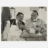 Wolfgang Wagner, In der Kneipe, 1909, Tusche