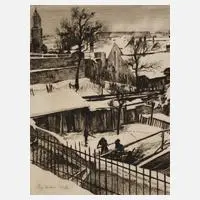 Prof. Richard Müller, "Schneelandschaft", 1921, Radierung