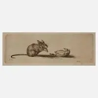 Prof. Richard Müller, "Maus und Nuß", 1910, Radierung
