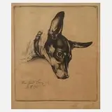 Prof. Richard Müller, "Mein Hund Boy", 1915, Radierung