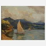 Rudolf Poeschmann, Sommer am See, Öl auf Leinwand