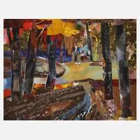 Richard Pusch, „Im Wald 1“, 1991, Collage