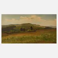 Richard Sachs, Vogtländische Sommerlandschaft, Öl auf Pappe