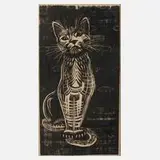 Fritz Schulze, Sitzende Katze, Holzschnitt