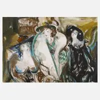 Prof. Heinz Werner, Drei Frauen, Acryl auf Hartfaserplatte