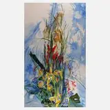Prof. Heinz Werner, Blumenstück, Acryl auf Pappe