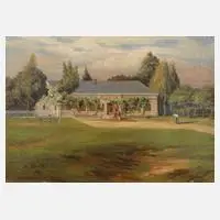 Otto Badke, "Gutshaus in Bilau", Öl auf Leinwand