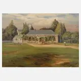 Otto Badke, "Gutshaus in Bilau", Öl auf Leinwand