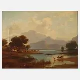 Max Brückner, Bukolische Landschaft, Öl auf Leinwand