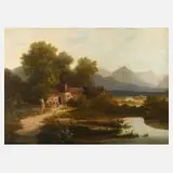 Jacob Bugaritzky, Idyllische Gebirgslandschaft, Öl auf Leinwand