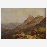 Friedrich Hohe, Blick auf Burg Trifels, 1858, Öl auf Leinwand
