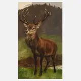 Otto Recknagel, Hirsch in Landschaft