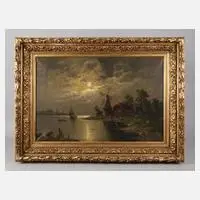 J. S. Sandser, Holländisches Nocturne, Öl auf Leinwand