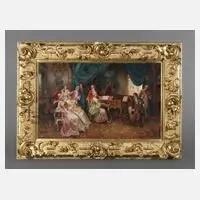 Stephan Sedlacek, Musizierende Barockgesellschaft, Öl auf Leinwand