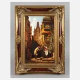 Karl Spitzweg, "Der Gratulant", Öl auf Malkarton