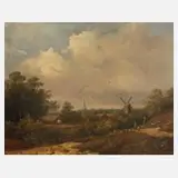 Idyllische Landschaft by Johannes Pieter van Wisselingh, Öl auf Holz, sold Jun 2020