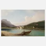 Friedrich Zahn, Blick auf Prien am Chiemsee, 1887, Öl auf Leinwand