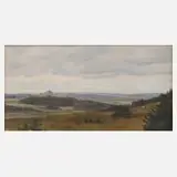 Anton Zwengauer, Weite Hügellandschaft, 1833, Öl auf Karton