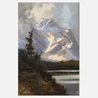 "Eibsee mit Zugspitze" by Otto Ackermann-Pasegg, Öl auf Malkarton, sold Jun 2020