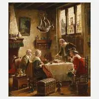 Hein van Doren, Holländisches Kaufmannskontor, Öl auf Leinwand