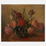 Hermann Ebers, Blumenstillleben, 1943, Öl auf Pappe