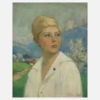 Adele von Finck, Jungenportrait, Öl auf Leinwand
