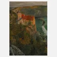 Fritz Genutat, Burg Prunn im Altmühltal, Öl auf Leinwand