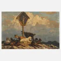 Georg Hänel, Mittagsruh, Öl auf Pappe