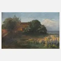 Clara Hoppenrath, Haus an der Küste, 1900, Öl auf Leinwand