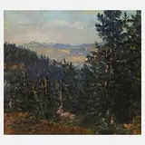 Erich Hürden, Sommer im Gebirge, Öl auf Hartfaserplatte
