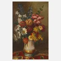 Alfred Lehmann attr., Blumenstillleben, Öl auf Leinwand