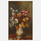 Alfred Lehmann attr., Blumenstillleben, Öl auf Leinwand
